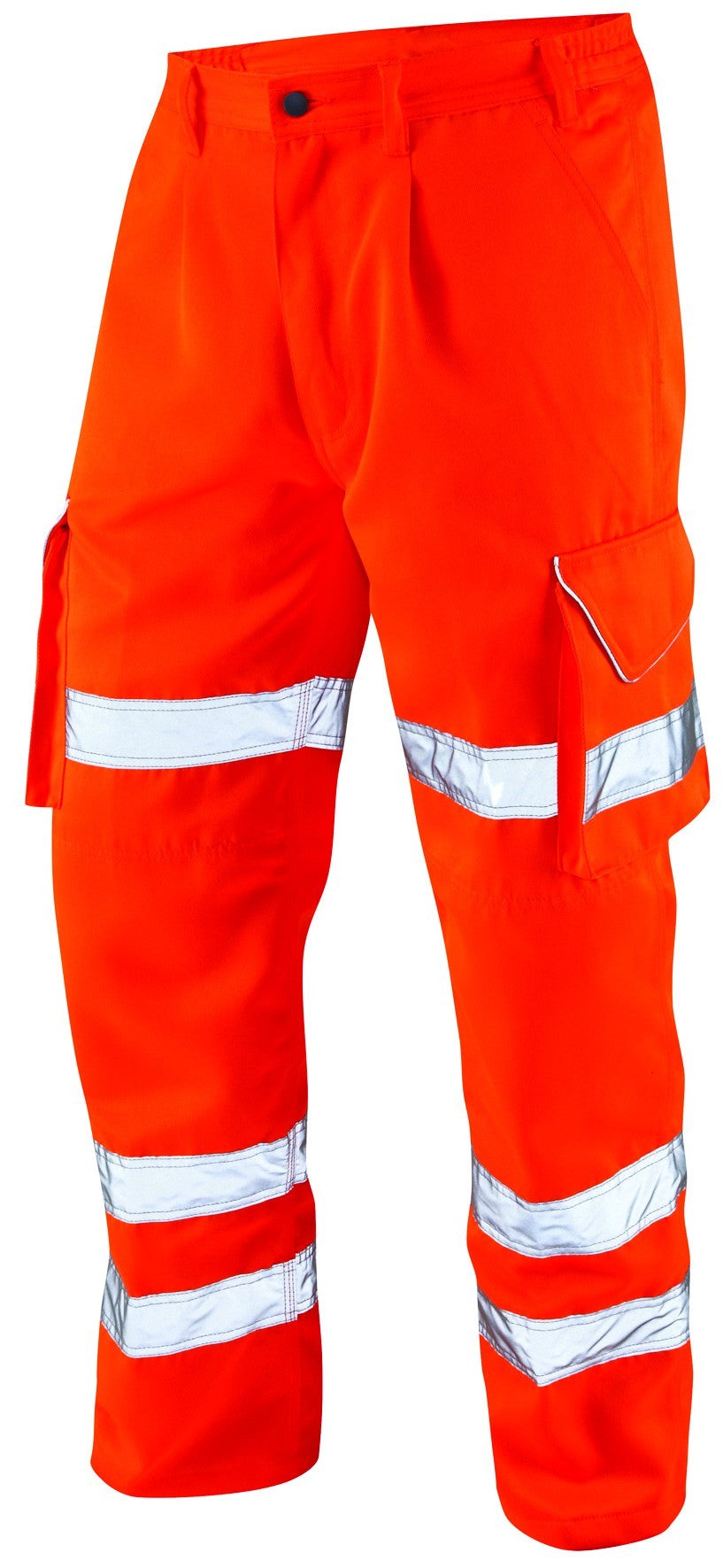 Leo Workwear Hi Vis Polycotton Cargo Trousers (33' Leg) - Orange