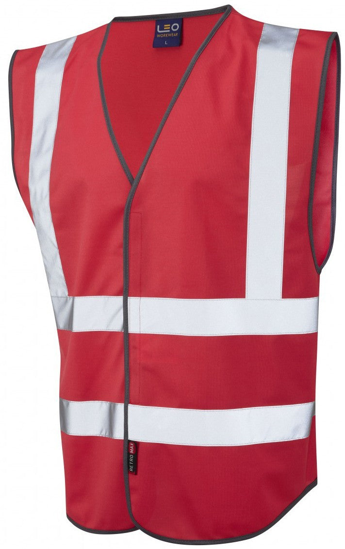 Leo Workwear W05-RD Hi Vis Vest - Red