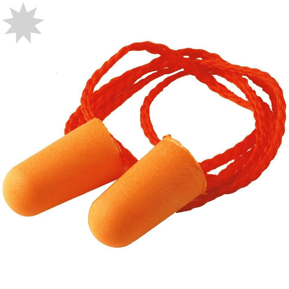 3M Foam Earplugs 1110, Corded SNR 29dB, (100 pairs)